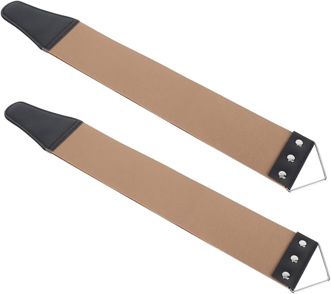 FRCOLOR 2pcs Dual-sided Sharpening Strop for Barber Shops Manual Leather Strop for and Knife Sharpening Convenient Hanging Design for Home
