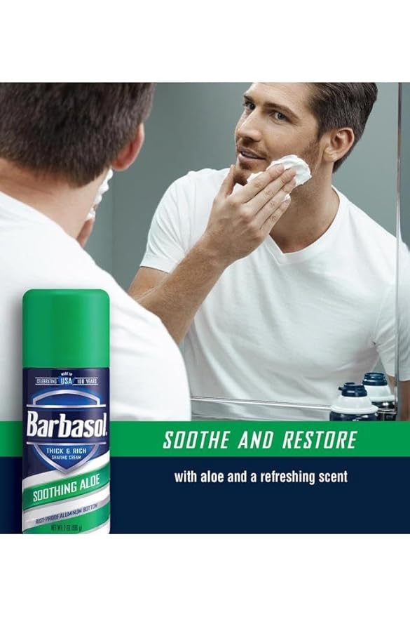 PERIO PROD Barbasol Soothing Aloe Thick & Rich Shave Cream, 7 Oz, Pack of 1