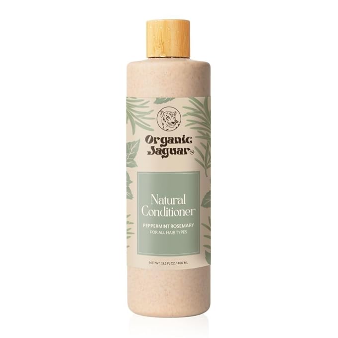 Organic Jaguar All Natural Conditioner, Peppermint Rosemary, Sulfate Free Conditioner with Vitamin E, Castor, Argan and Almond, Rosemary and Peppermint Oil, For All Hair, 13.5 fl oz