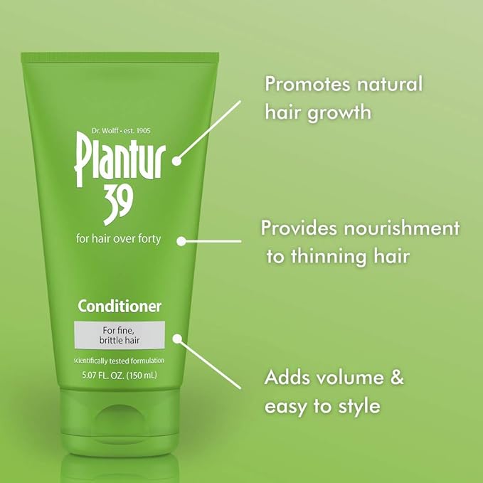 Plantur 39 Phyto Caffeine Women's Nourishing Conditioner 5.07 Fl Oz, for Fine, Thinning Natural Hair Growth, Sulfate Free, Wheat Protein, White Tea Extract