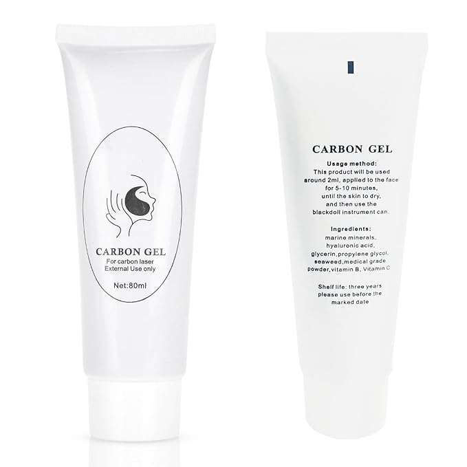 80ml Carbon Creme Gel, Peeling Facial Cream for Blackhead Removal & Skin Rejuvenation with Light Machine for Laser Skin Treatment & Deep Cleansing