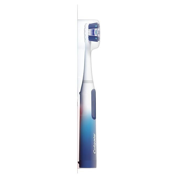 Colgate 360 Power Deep Clean Battery Operated Sonic Toothbrush, Soft Adult Toothbrush, Includes 1 AA Battery, Rubber Polisher, and Tongue and Cheek Cleaner