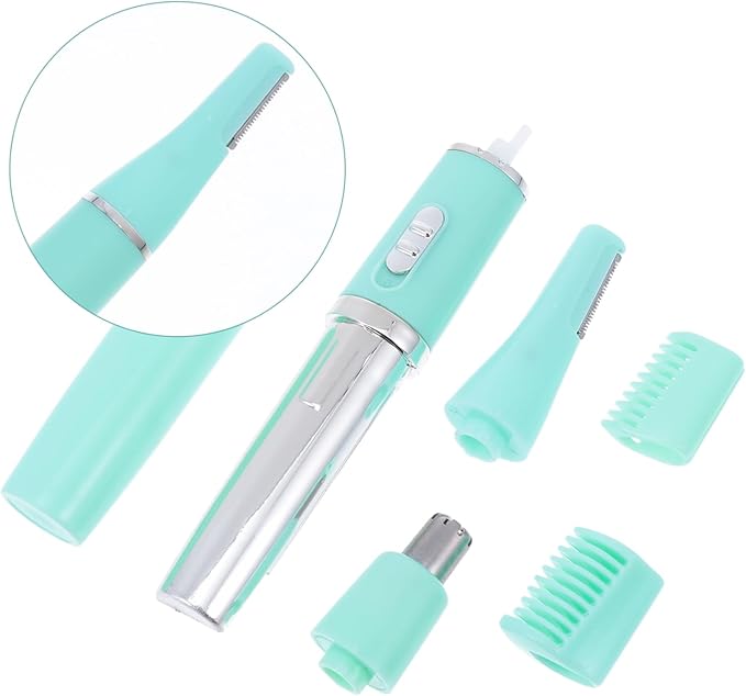 ERINGOGO Electric Eyebrow Razor and Nose Hair Trimmer 2-in-1 Hair Removal Tool for Women Compact Design for Travel Battery Not Included