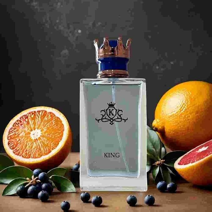 King&Vanilla Tobacco Blend Men Cologne Set Eau De Parfum Spray For Men Fruity Notes Enriched By A Strong Woody Based Fragance Ideal for Day Wear - 3.4 Fl Oz