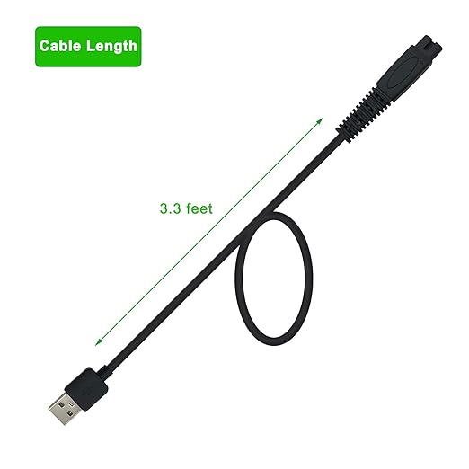 PDEEY USB Charger Cord Compatible for Freebird Head Shaver Shaving Kit Electric Skull Razor, Charging Cable with Cleaning Brush