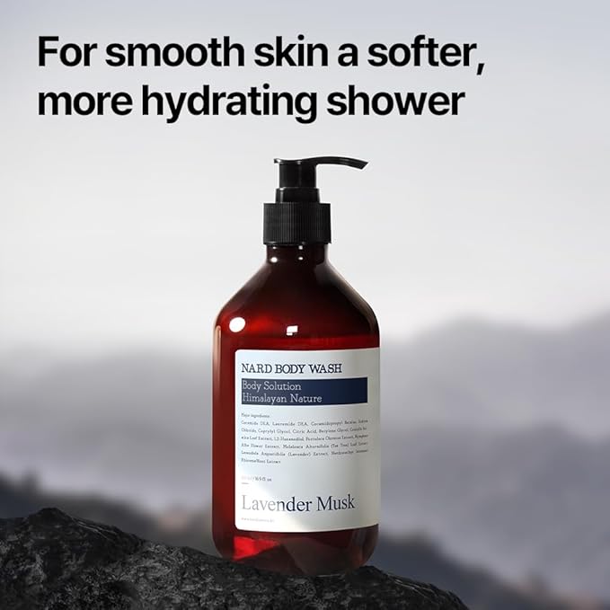 Body Wash - Lavender Musk 16.9 fl. oz. / Rich Foam Cleanser with 5 Herbal Extracts, AHA & Pore Purifying Agents