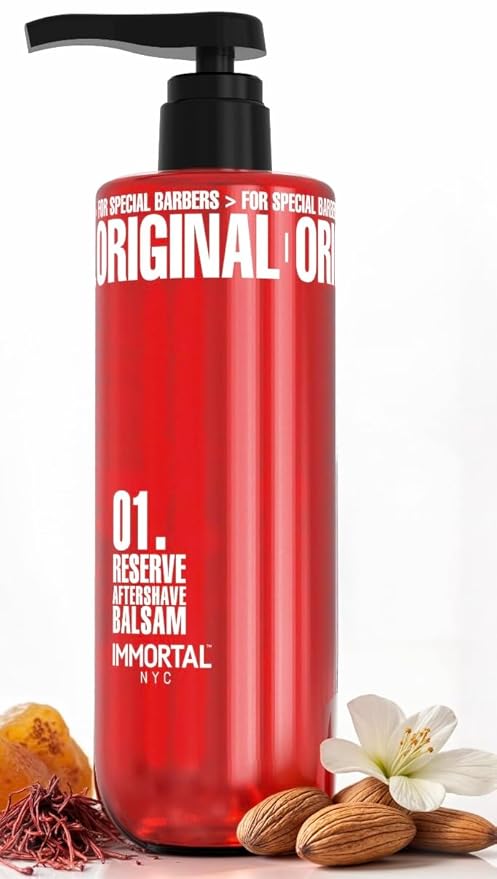 Immortal NYC Reserve 01, Aftershave Balm for Men- Moisturizing & Soothing Formula After Shaving- Spicy Floral Aftershave For Men- 17 oz