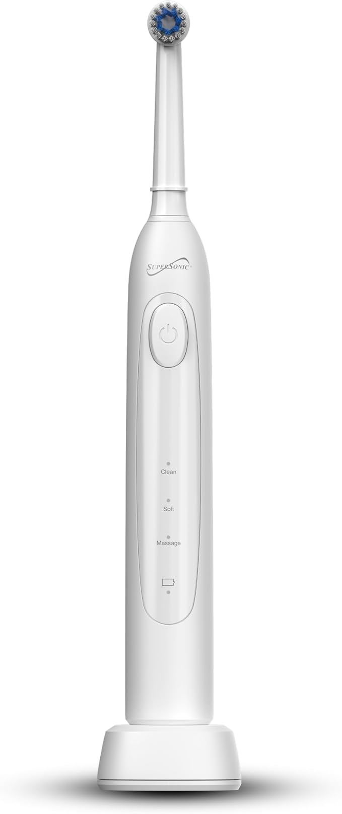 Supersonic TB-1000 Sonic Zoom+ Advanced Rotating Electric Toothbrush | 8,800 OPM | Wireless Charging | 3 Cleaning Modes | 6 Brush Heads | Auto Timer | Travel Case | Black (White)