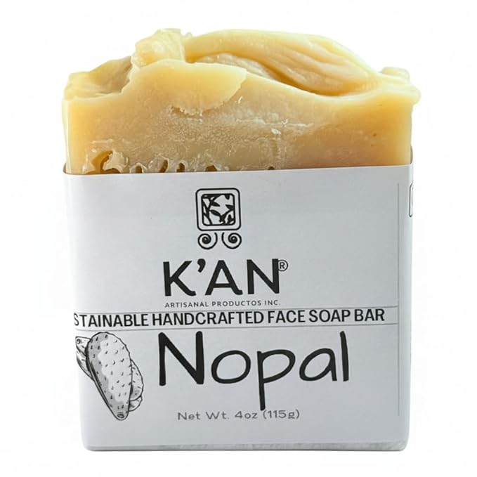K’an Artisanal Nopal Cactus Bar Soap – Handmade in California, Cold Process Natural Soap with Premium Ingredients & Essential Oils, Hand & Body Bar, Eco-Friendly, Sustainable, and Giftable