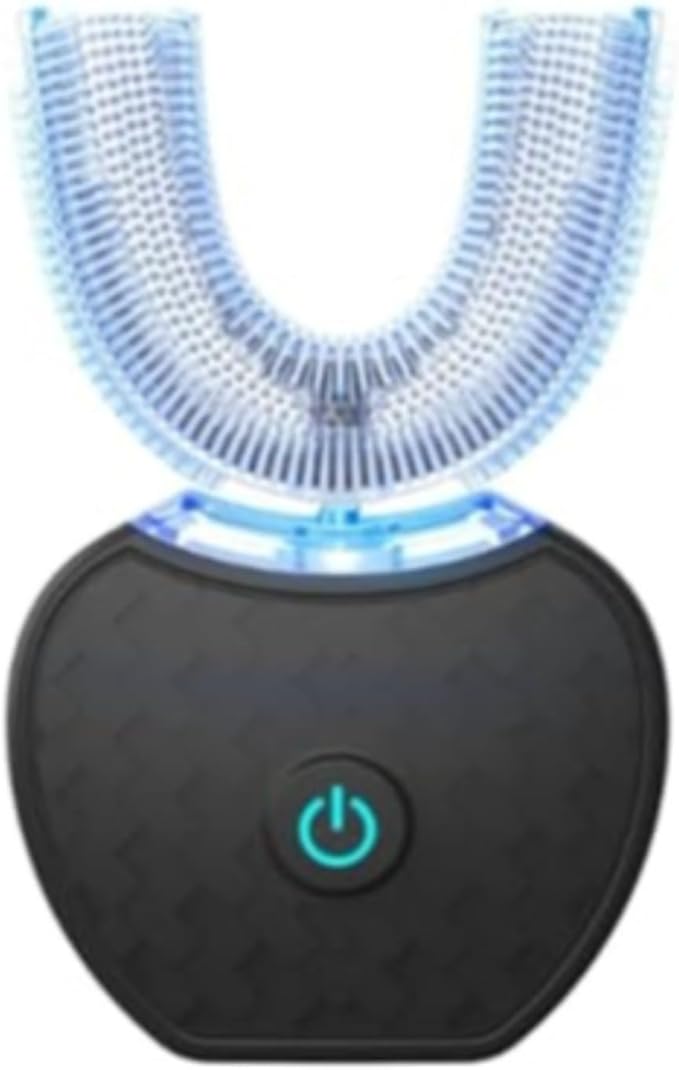 Scandinavian Smiles U-Shaped Electric Toothbrush, 360° Sonic Cleaning for Adults & Kids, 3 Modes, USB-C Rechargeable (Black)