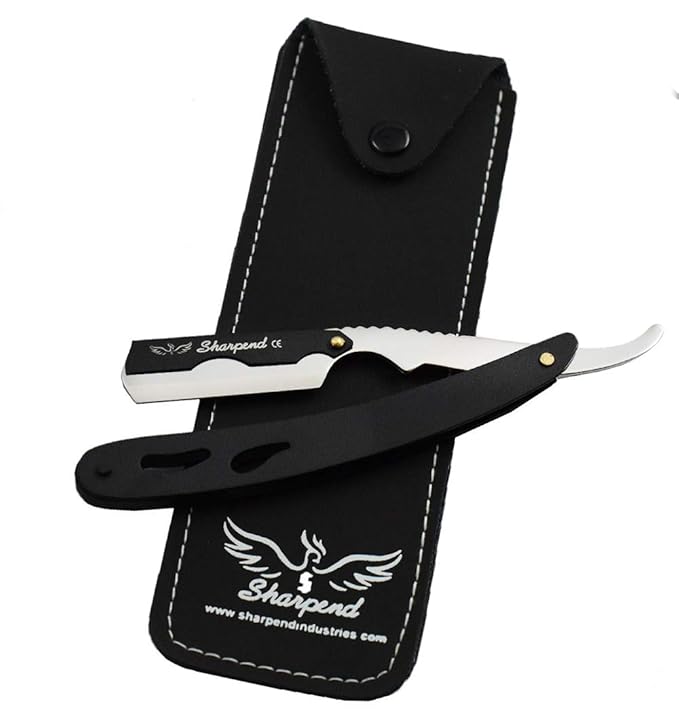 Sharpend Professional straight razor for men Handmade stainless Steel straight Razor kit Barber Razor Men Straight Razor Blade shavette straight edge razor with 20 single edge blades