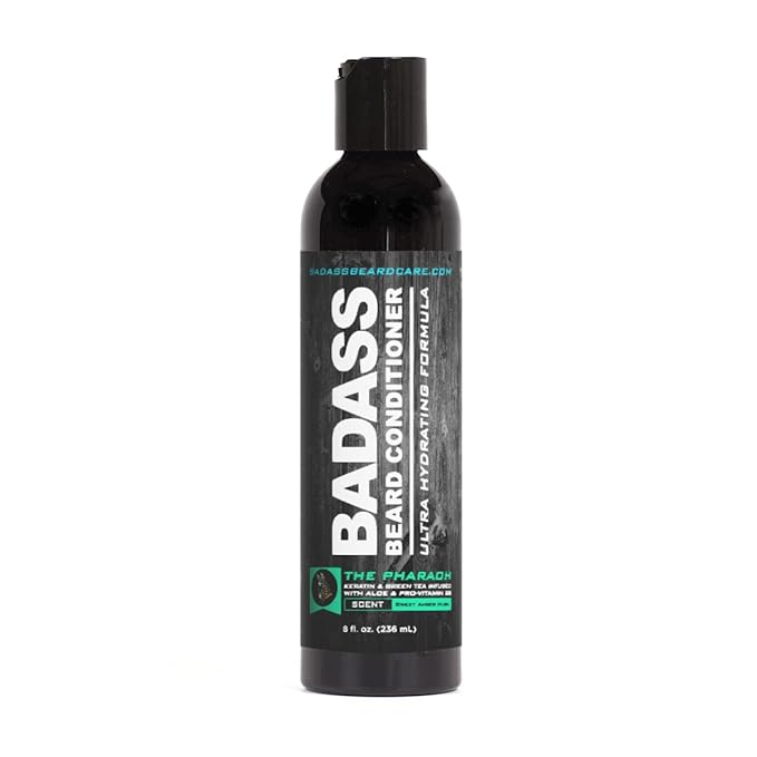 Badass Beard Care Beard Conditioner For Men - THE PHARAOH Scent, 8oz - Made of Natural Ingredients for A Healthy, Soft, & Itch Free Beard and Mustache