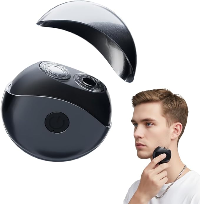 Portable Multifunctional Electric Shaver, USB Mini Shavers for Men, Rechargeable Electric Mini Portable Razor, Washable Double Head Razor, Waterproof Compact Electric Shaver for Home, Travel (Grey)