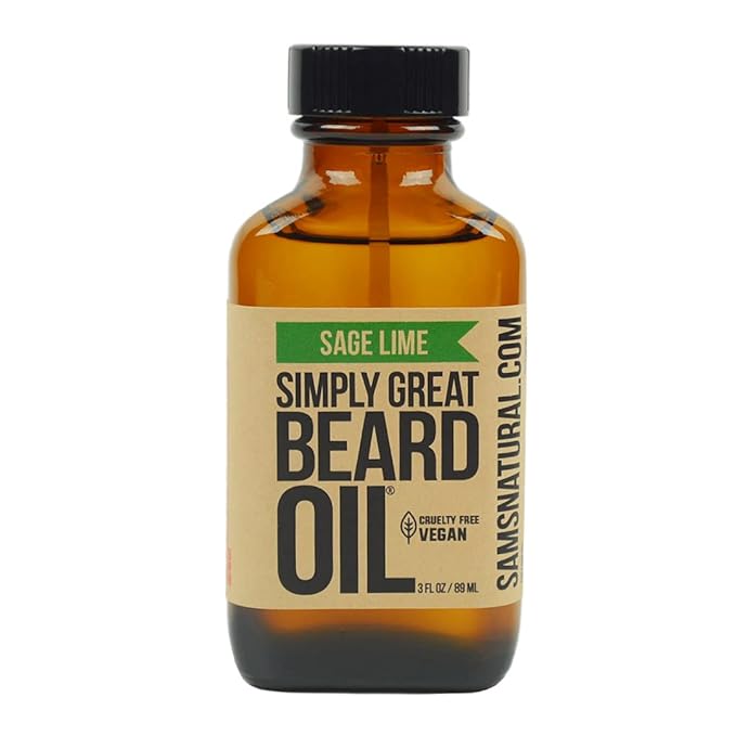 Scented Beard Oil - Beard Conditioner 3 Oz Easy Applicator - Natural - Vegan and Cruelty Free Care for Beards - America's Favorite (Sage Lime)