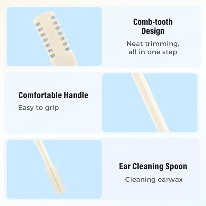 2-in-1 Nasal Hair Cutter, 2025 Upgrade 360° Rotating Nose Hair Trimmer with Double-Sided Blade & Ear Pick, Manual Nostril Hair Removal Tool for Men and Women, Soft Cleaning Brush (Green, 12PCS)