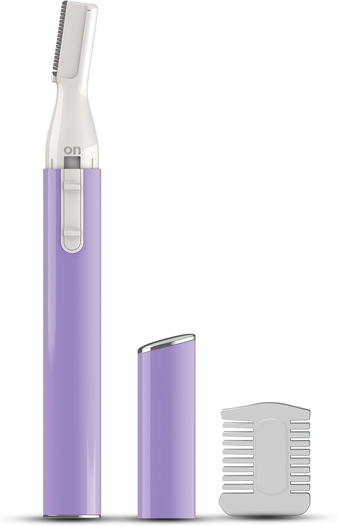 Bella Ciao Eyebrow and Bikini Trimmer for Women, Gentle Electric Facial-Hair Removal Device with Dual-Sided Trimming Guide and Protective Cap, Portable Precision Facial-Hair Trimmer, Battery Operated