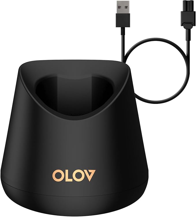 Replacement Charging Base for OLOV Groin Hair Trimmer, USB Recharge Dock & Charging Stand Compatible for OLOV Trimmer, Charging Dock with USB Power Cord (Black)