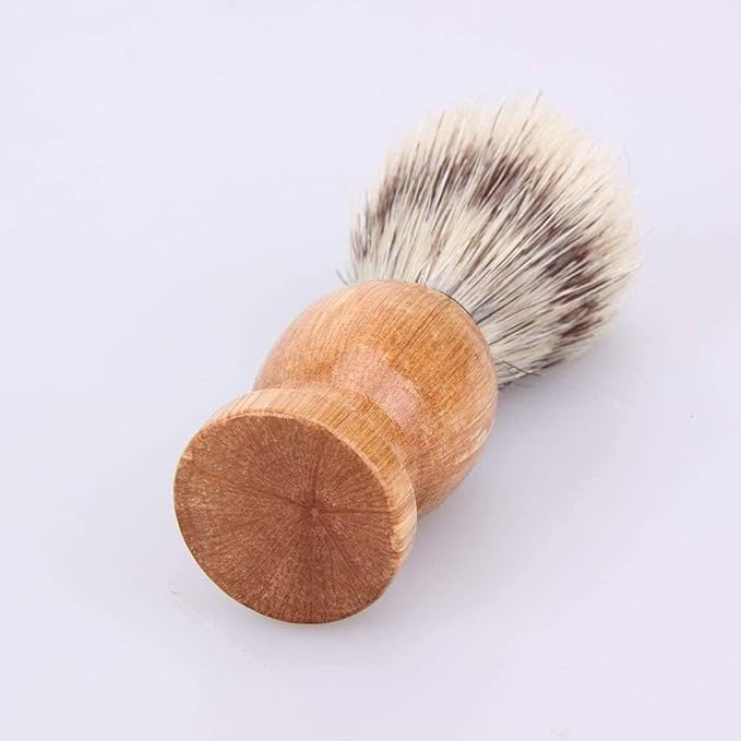 1Pc Brown Badger Hair Men's Shaving Brush Barber Salon Beard Cleaning Comfortable and Environmentally Shaving Brushes,Men's