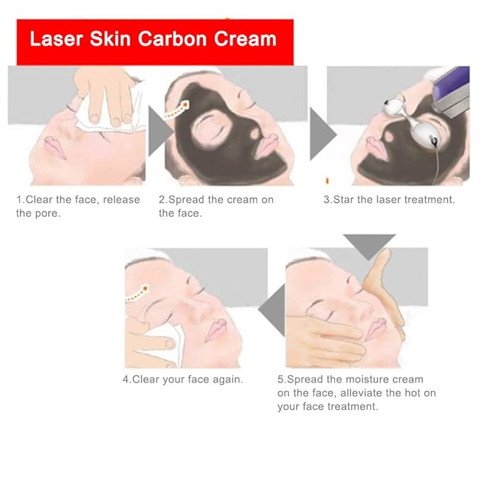 80ml Carbon Creme Gel, Peeling Facial Cream for Blackhead Removal & Skin Rejuvenation with Light Machine for Laser Skin Treatment & Deep Cleansing