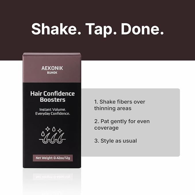 Hair Fiber for Thinning Hair – Natural, Cruelty-Free Hair Building Fibers, Instant Volume, Conceals Bald Spots, Waterproof, Hypoallergenic, For Men & Women, All Hair Types, 0.42oz