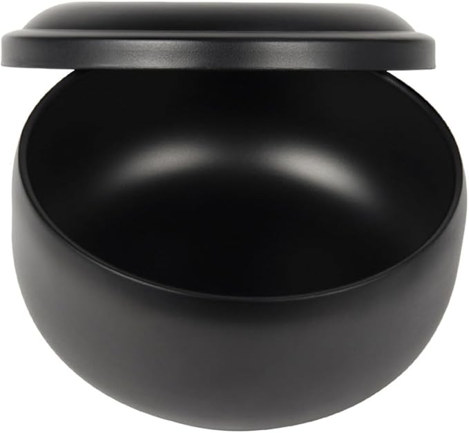 Men’s Stainless Steel Shaving Soap Bowl with Lid, Manual Foaming Shaving Container for Home Use, Sturdy Bubble Bowl for Wet Shave and Beard Cleaning