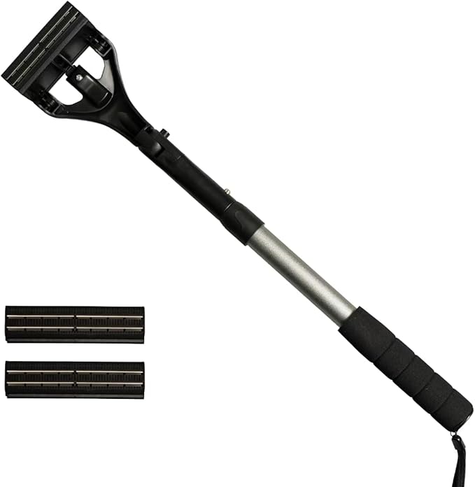 EASACE Back Hair Shaver for Men, DIY Body Grooming, Safety Blade, Extension Handle, Wet & Dry Use