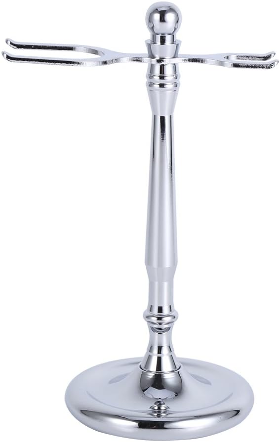 Razors Brush Stand, Heavy Duty Metal Shaving Holder, Alloy Storage Shaving Tool Stand Rack for Most Razors and Brushes (2#)
