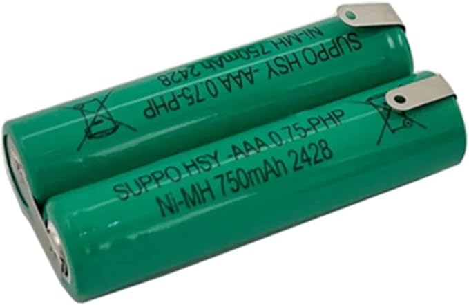 2.4V HSY-AAA0.75-PHP Ni-MH SUPPO Battery - Compatible with Waterpik 900, Sensonic Plus SR-3000/SR-3000E, BK-4MCCE Sonic Toothbrushes(1 Pack 1200mah x2)