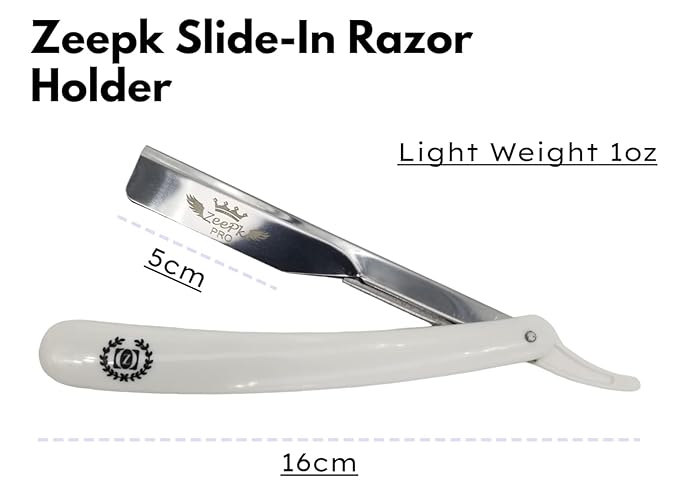 Navaja De Afeitar Professional - Zeepk Straight Razor Kit for Men with 10 double edge blades - Acero Inoxidable - Barber Grade shaving razor set para barberos y hombres Classic manual Shave