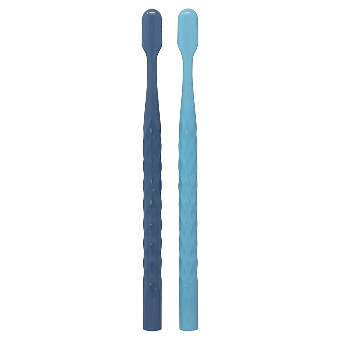 Oral-B Brilliance Premium Whitening Toothbrush with Plaque Eraser, Medium, Sky Blue and Gray, 2 Count