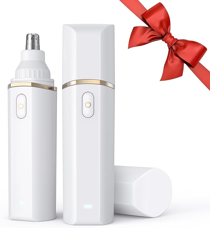 Roleader Nose Hair Trimmer for Men & Women, Type-C Rechargeable Nose Hair and Eyebrow Trimmer, Professional Painless, Powerful Motor and Dual-Edge Blades for Smoother Cutting, White 1PC