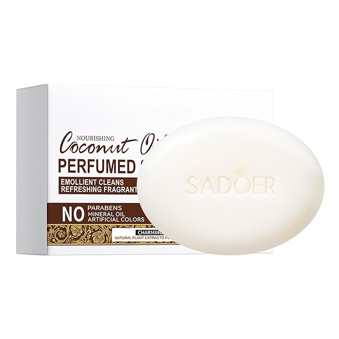 Nourishing Coconut Oil Perfumed Soap, Natural Handmade Organic Bar Soap, Paraben & Mineral Oil Free, Moisturizing & Restoring Body Soap for Women & Men, 1 Count (3.53 oz)