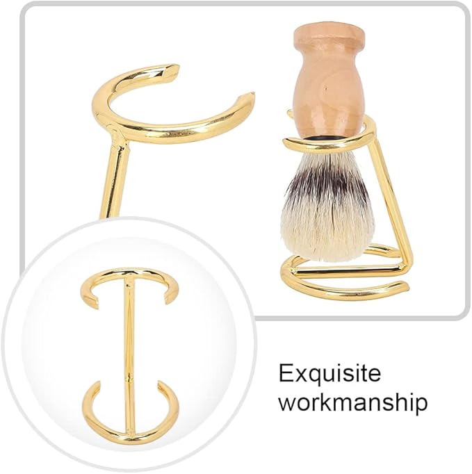 Shaving Brush Holder, Shaving Stand Shaving Razor and Brush Stand Christmas Men's Gift for Safety Razor Stand Place manual shaving foam brush Stainless Steel （Without Brush）
