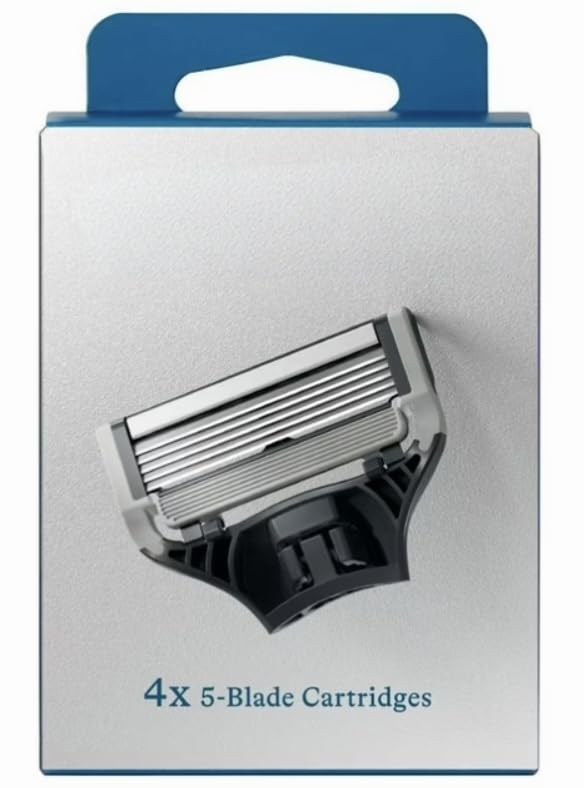 Men's Razor Blade Refills, 4 Count, Sharper 5-Blade, For Close and Comfortable Shaves