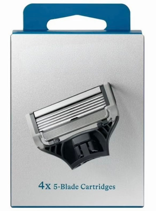 Men's Razor Blade Refills, 4 Count, Sharper 5-Blade, For Close and Comfortable Shaves