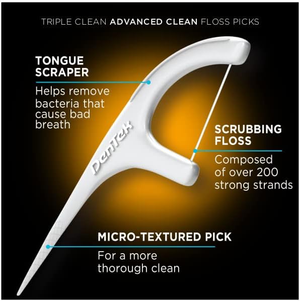 DenTek Triple Advanced Clean Mouthwash Blast Floss Picks, 75 Count, (Pack of 1)