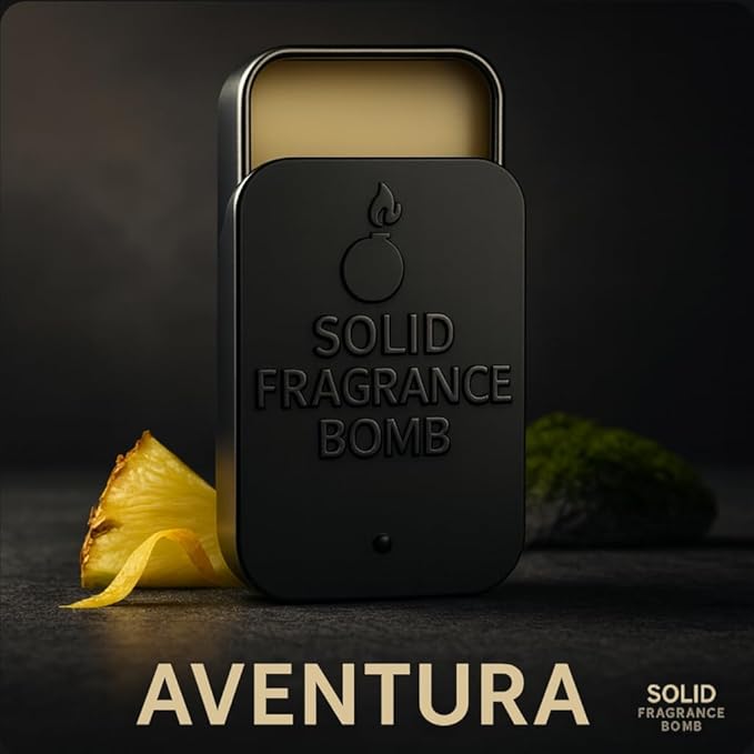 – Premium All-Natural Solid Cologne for Men & Women | Long-Lasting, TSA-Safe, Alcohol-Free, Halal, Handmade Travel Fragrance Balm (Aventura)