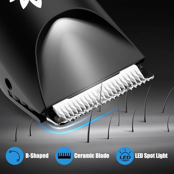 Manscape Body & Pubic Hair Trimmer for Men, Groin & Ball Trimmer Men, Electric Razor Bikini Trimmer, Body Groomer Ball Shaver for Smooth Wet/Dry Shaving, Led Light
