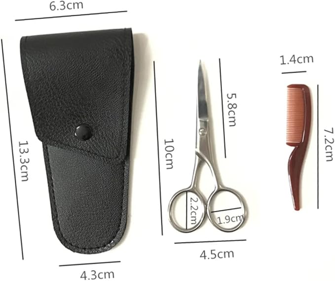 Professional Eyebrow Scissor Mustache Scissors Beard Trimming Scissors Beard Shears Mustache Trimming Cutter