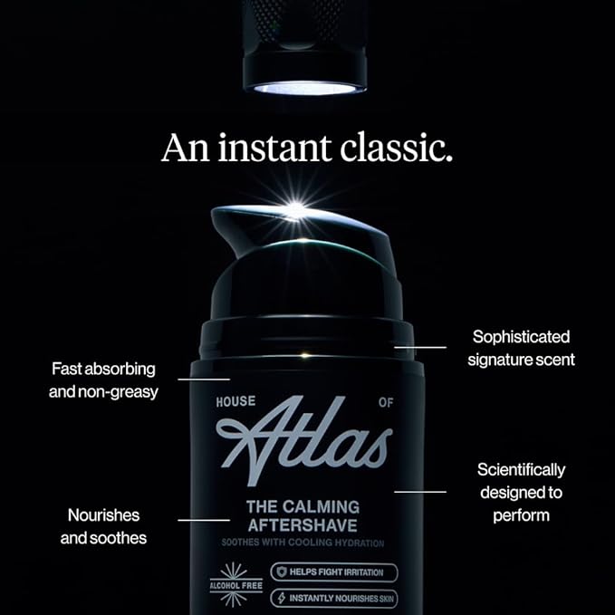 Calming Aftershave for Men, Hydrating & Soothing Post-Shave Lotion with Aloe, Chamomile & Witch Hazel, Alcohol Free, Lightweight, Restores Skin Barrier & Softens Stubble, 1.7 Fl. Oz