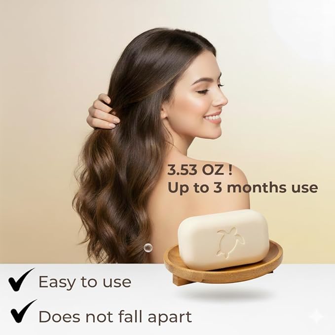 Rice Shampoo Bar for hair growth. For thinning Hair (all Types & Curly) - rice water scent - Volumizing, Mositurizing and conditioning - SLS & cruelty free 3.53oz (value size)