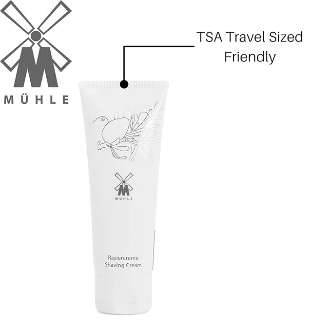 MÜHLE Organic Shaving Cream | Natural Shaving Cream with Argan Oil & other Essential Oils | TSA Travel Size Friendly | BDIH Certified | 100% Vegan | 75mL (2.5 oz) Squeeze Bottle