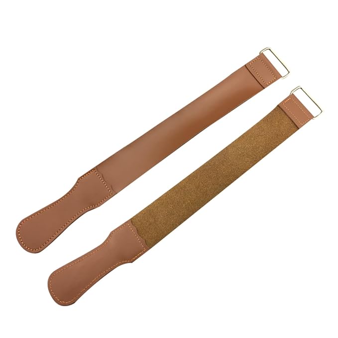 2pcs Razor Strop for Straight Razor Sharpening Durable Cowhide Polishing Cloth for Blades and Woodworking Tools