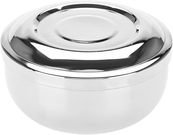 Semme Shaving Soap Bowl, Universal Men Stainless Steel Beard Shaving Soap Bowl Shaving Mug Container With a Mirror