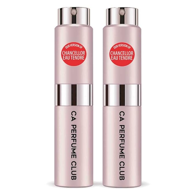 CA Perfume Impression of Chancellor Eau Tendre for Women Floral Fruity Scent Long Lasting Perfumes for Women Eau De Parfum Travel Size Refillable Atomizer Spray 0.27 Fl Oz 8ml (Pack of 2)