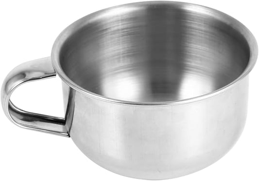 Shaving Soap Bowl, Shaving Mug, Stainless Steel Soap Bowl with Handle for Man