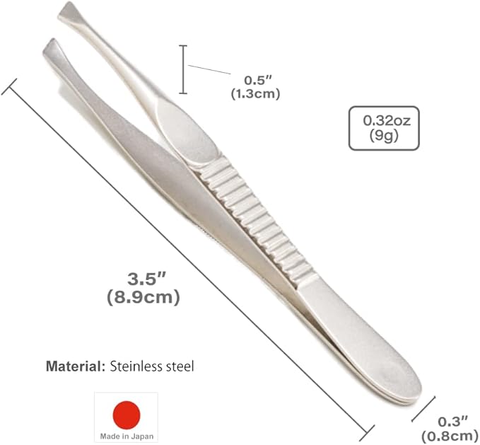 Generic Eyebrow Tweezers [ Made in Japan ] Professional Hande Made Sharp Tweezers with Angled Tip for Men and Women SK-3 SK-3