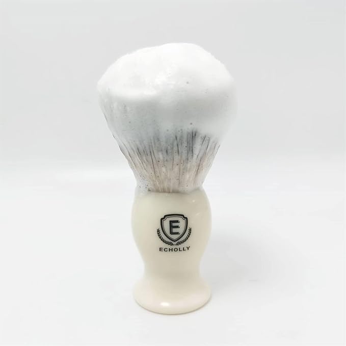 Premium Mens Shaving Brushes by Echolly-NO Shedding Bristle Shaving Brush for Men-Smooth Acrylic Handle Legacy Shave Brush-Rich and Fast Lather Shaving Cream Brush Dad Gifts for Fathers Day