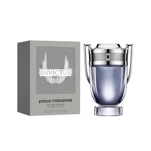 Rabanne Invictus Eau de Toilette - Long Lasting Woody Aquatic Cologne for Men with Marine, Grapefruit & Guaiac Wood - Trophy Bottle French Fragrance Spray from Paris, 1.7 oz