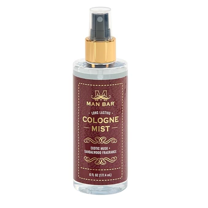 San Francisco Soap Company MAN BAR Cologne Mist Exotic Musk and Sandalwood - Long Lasting - Created with the Man in Mind - 6 fl oz